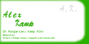 alex kamp business card